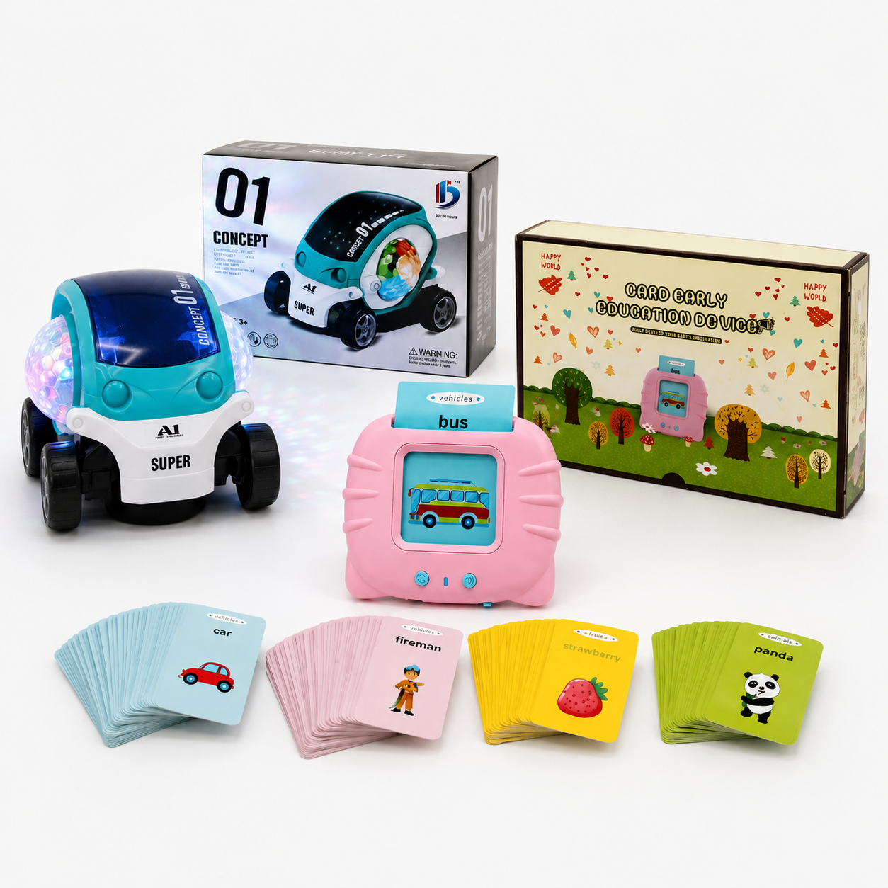 Concept Car + Flash Cards + Table Tennis Bundle